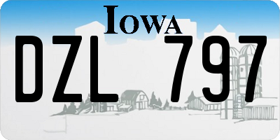 IA license plate DZL797