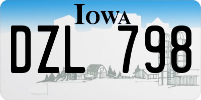 IA license plate DZL798