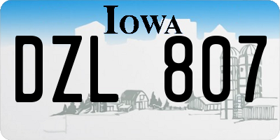 IA license plate DZL807