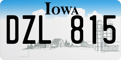 IA license plate DZL815