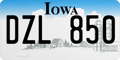 IA license plate DZL850