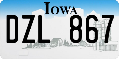 IA license plate DZL867