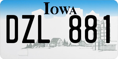 IA license plate DZL881