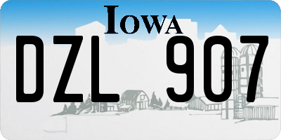 IA license plate DZL907