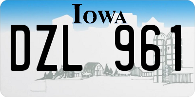 IA license plate DZL961