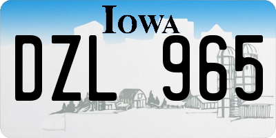 IA license plate DZL965