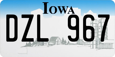 IA license plate DZL967
