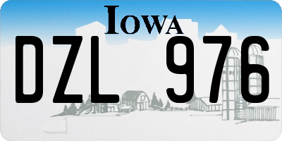 IA license plate DZL976