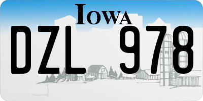 IA license plate DZL978
