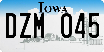 IA license plate DZM045