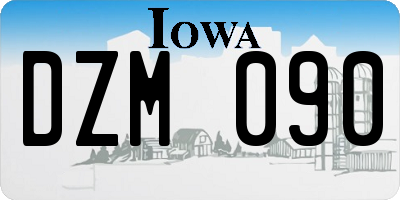 IA license plate DZM090
