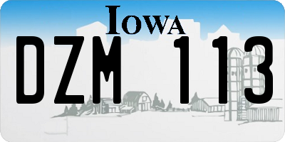 IA license plate DZM113