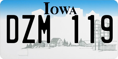 IA license plate DZM119