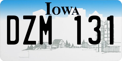 IA license plate DZM131