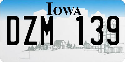 IA license plate DZM139
