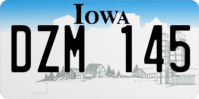 IA license plate DZM145