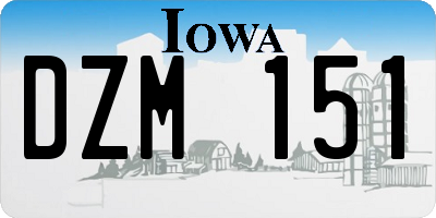 IA license plate DZM151