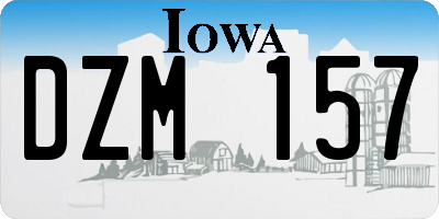 IA license plate DZM157