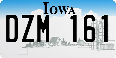 IA license plate DZM161
