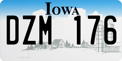 IA license plate DZM176