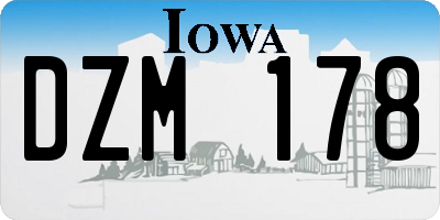 IA license plate DZM178