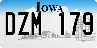 IA license plate DZM179