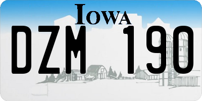 IA license plate DZM190