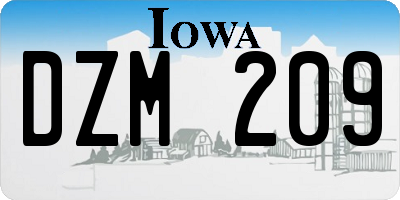 IA license plate DZM209