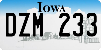 IA license plate DZM233