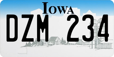IA license plate DZM234