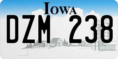 IA license plate DZM238