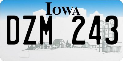 IA license plate DZM243