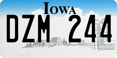 IA license plate DZM244