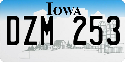 IA license plate DZM253