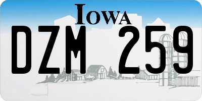 IA license plate DZM259