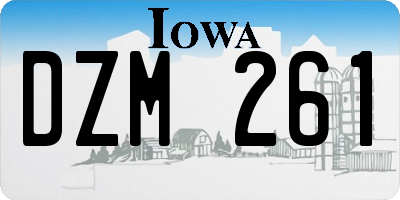 IA license plate DZM261