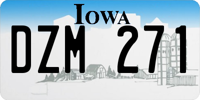 IA license plate DZM271