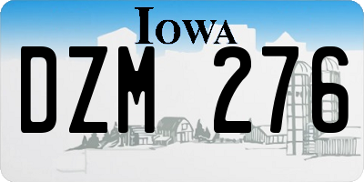 IA license plate DZM276