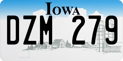 IA license plate DZM279