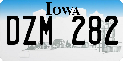 IA license plate DZM282