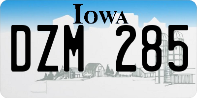 IA license plate DZM285