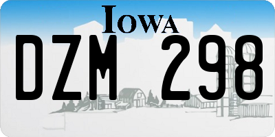 IA license plate DZM298