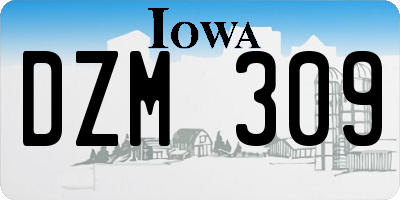 IA license plate DZM309