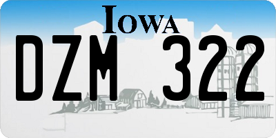 IA license plate DZM322