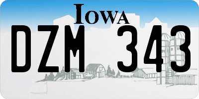 IA license plate DZM343