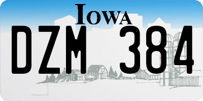 IA license plate DZM384