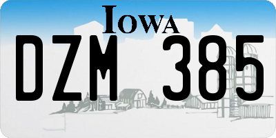 IA license plate DZM385