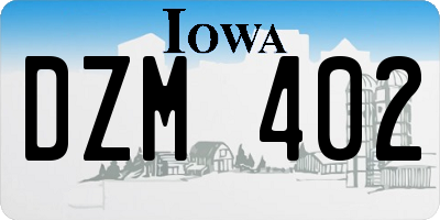 IA license plate DZM402