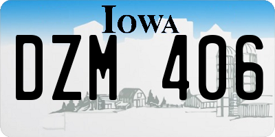 IA license plate DZM406