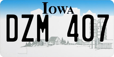 IA license plate DZM407
